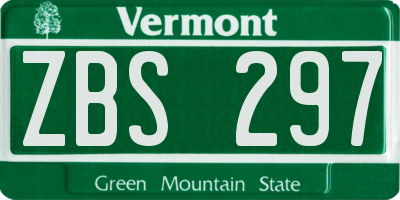 VT license plate ZBS297