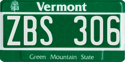 VT license plate ZBS306