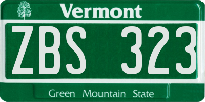 VT license plate ZBS323