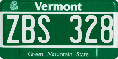 VT license plate ZBS328