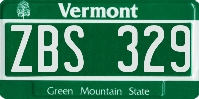 VT license plate ZBS329