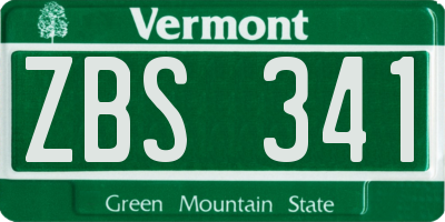 VT license plate ZBS341