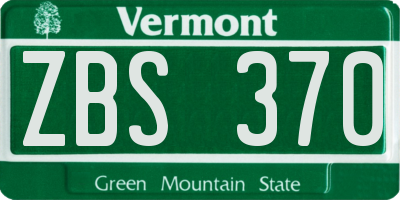 VT license plate ZBS370