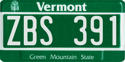 VT license plate ZBS391