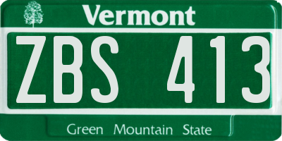 VT license plate ZBS413