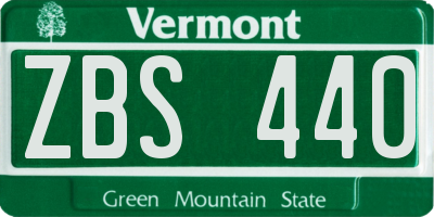 VT license plate ZBS440