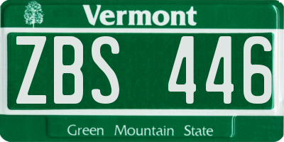 VT license plate ZBS446