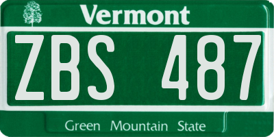 VT license plate ZBS487