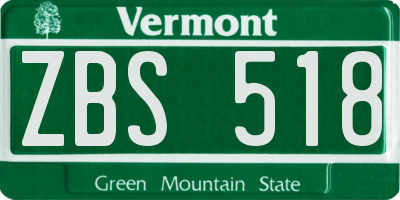 VT license plate ZBS518