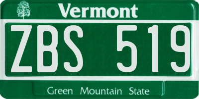 VT license plate ZBS519