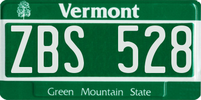 VT license plate ZBS528
