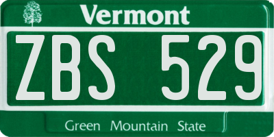 VT license plate ZBS529
