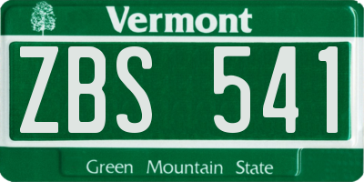 VT license plate ZBS541