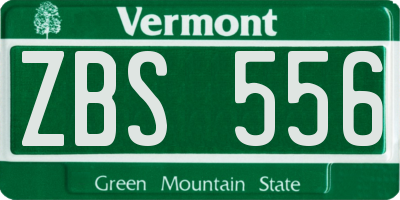 VT license plate ZBS556