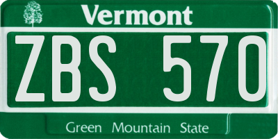 VT license plate ZBS570