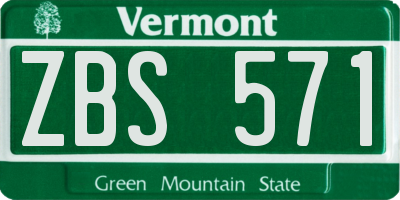 VT license plate ZBS571