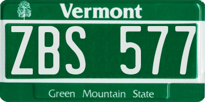 VT license plate ZBS577