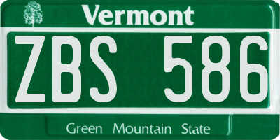 VT license plate ZBS586