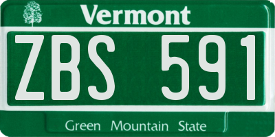 VT license plate ZBS591
