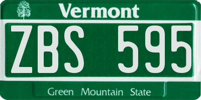 VT license plate ZBS595