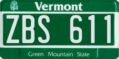 VT license plate ZBS611