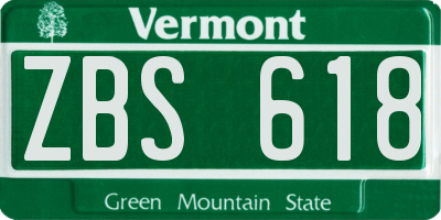 VT license plate ZBS618