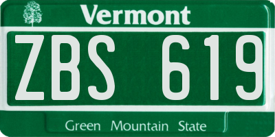 VT license plate ZBS619