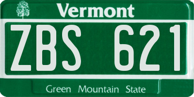 VT license plate ZBS621