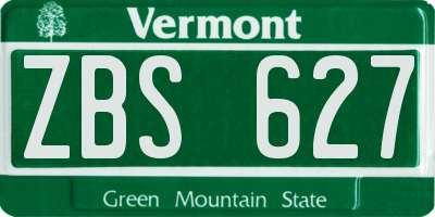 VT license plate ZBS627