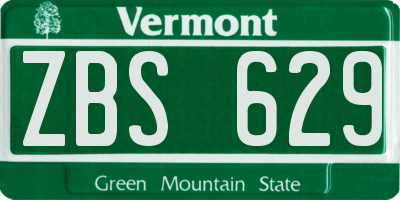 VT license plate ZBS629