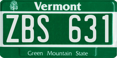 VT license plate ZBS631