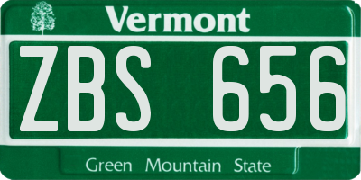 VT license plate ZBS656