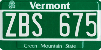 VT license plate ZBS675