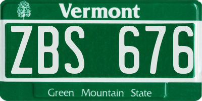 VT license plate ZBS676
