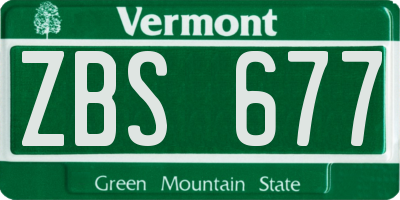 VT license plate ZBS677