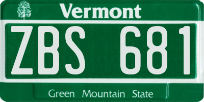 VT license plate ZBS681