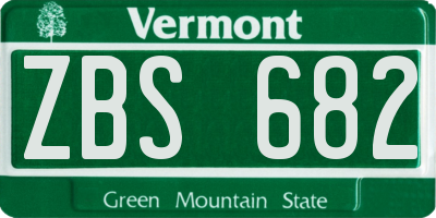 VT license plate ZBS682