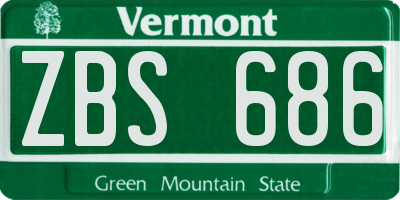 VT license plate ZBS686