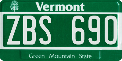 VT license plate ZBS690