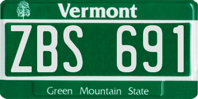 VT license plate ZBS691