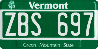 VT license plate ZBS697