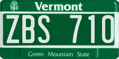 VT license plate ZBS710