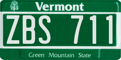 VT license plate ZBS711