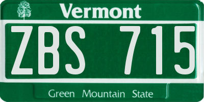 VT license plate ZBS715