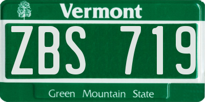 VT license plate ZBS719
