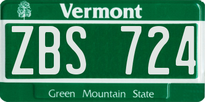 VT license plate ZBS724