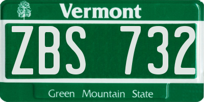 VT license plate ZBS732