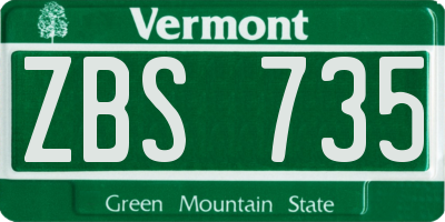 VT license plate ZBS735