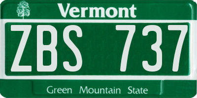 VT license plate ZBS737