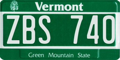 VT license plate ZBS740